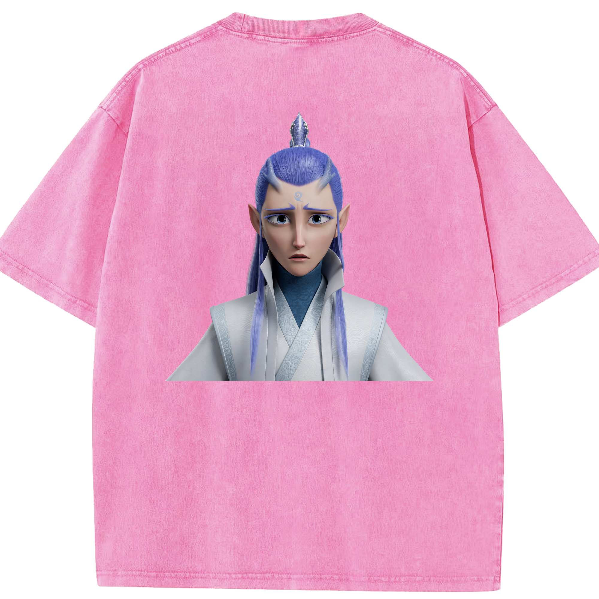 （画像用） Ne Zha 2 ナタ 魔童の大暴れ 綿100% ヴィンテージ風 半袖Tシャツ（背面プリント）